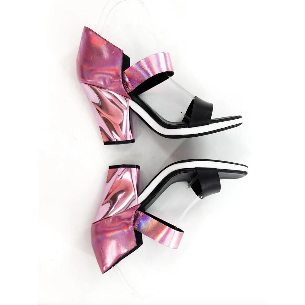 MISSONI Iridescent Pink Faceted D'Orsay Heels New Floor Model Sz 39 8.5 NWT - Picture 5 of 11